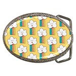 Smile Cloud Rainbow Pattern Yellow Belt Buckles