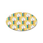 Smile Cloud Rainbow Pattern Yellow Sticker (Oval)