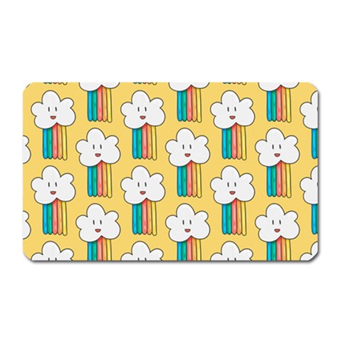 Smile Cloud Rainbow Pattern Yellow Magnet (Rectangular) from ArtsNow.com Front