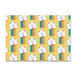 Smile Cloud Rainbow Pattern Yellow Sticker A4 (10 pack)