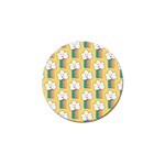 Smile Cloud Rainbow Pattern Yellow Golf Ball Marker (4 pack)