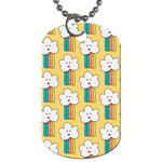 Smile Cloud Rainbow Pattern Yellow Dog Tag (Two Sides)