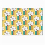 Smile Cloud Rainbow Pattern Yellow Postcard 4 x 6  (Pkg of 10)