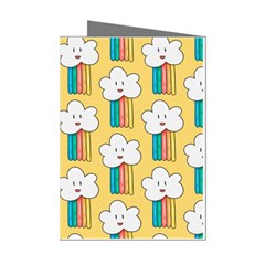 Smile Cloud Rainbow Pattern Yellow Mini Greeting Cards (Pkg of 8) from ArtsNow.com Left
