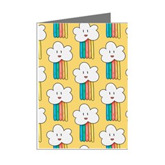 Smile Cloud Rainbow Pattern Yellow Mini Greeting Cards (Pkg of 8) from ArtsNow.com Right