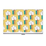 Smile Cloud Rainbow Pattern Yellow Business Card Holder