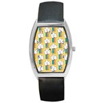 Smile Cloud Rainbow Pattern Yellow Barrel Style Metal Watch