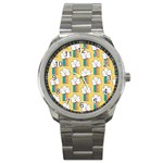 Smile Cloud Rainbow Pattern Yellow Sport Metal Watch