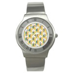 Smile Cloud Rainbow Pattern Yellow Stainless Steel Watch