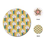 Smile Cloud Rainbow Pattern Yellow Playing Cards Single Design (Round)