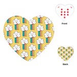 Smile Cloud Rainbow Pattern Yellow Playing Cards Single Design (Heart)