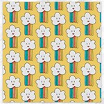 Smile Cloud Rainbow Pattern Yellow Canvas 12  x 12 