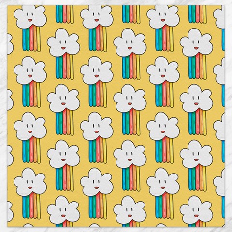 Smile Cloud Rainbow Pattern Yellow Canvas 16  x 16  from ArtsNow.com 15.2 x15.41  Canvas - 1