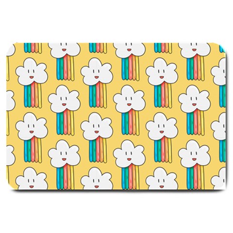 Smile Cloud Rainbow Pattern Yellow Large Doormat from ArtsNow.com 30 x20  Door Mat