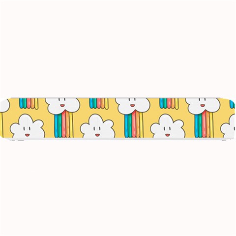 Smile Cloud Rainbow Pattern Yellow Small Bar Mat from ArtsNow.com 24 x4  Bar Mat