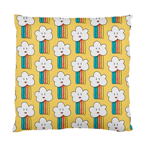 Smile Cloud Rainbow Pattern Yellow Standard Cushion Case (Two Sides) from ArtsNow.com Front