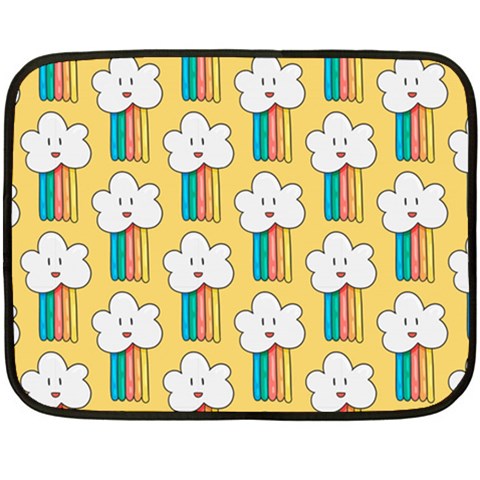Smile Cloud Rainbow Pattern Yellow Two Sides Fleece Blanket (Mini) from ArtsNow.com 35 x27  Blanket Front