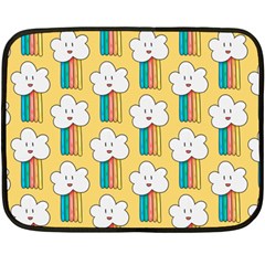 Smile Cloud Rainbow Pattern Yellow Two Sides Fleece Blanket (Mini) from ArtsNow.com 35 x27  Blanket Front