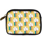 Smile Cloud Rainbow Pattern Yellow Digital Camera Leather Case