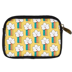 Smile Cloud Rainbow Pattern Yellow Digital Camera Leather Case from ArtsNow.com Back