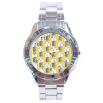 Smile Cloud Rainbow Pattern Yellow Stainless Steel Analogue Watch