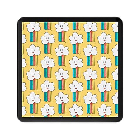 Smile Cloud Rainbow Pattern Yellow Memory Card Reader (Square) from ArtsNow.com Front
