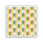 Smile Cloud Rainbow Pattern Yellow Memory Card Reader (Square)