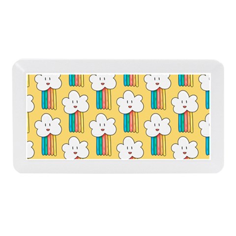 Smile Cloud Rainbow Pattern Yellow Memory Card Reader (Mini) from ArtsNow.com Front