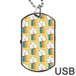 Smile Cloud Rainbow Pattern Yellow Dog Tag USB Flash (One Side)