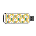 Smile Cloud Rainbow Pattern Yellow Portable USB Flash (Two Sides)