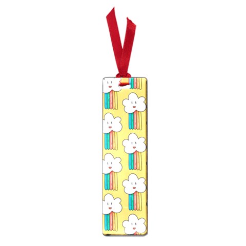 Smile Cloud Rainbow Pattern Yellow Small Book Marks from ArtsNow.com Front