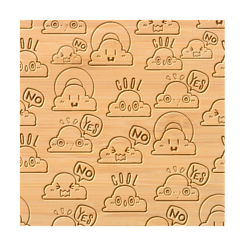 Cloud Seamless Pattern Bamboo Coaster Set from ArtsNow.com Coaster 1