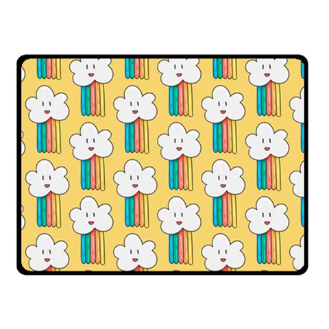 Smile Cloud Rainbow Pattern Yellow Two Sides Fleece Blanket (Small) from ArtsNow.com 45 x34  Blanket Front