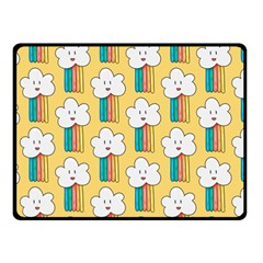 Smile Cloud Rainbow Pattern Yellow Two Sides Fleece Blanket (Small) from ArtsNow.com 45 x34  Blanket Back