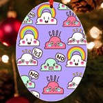 Cloud Seamless Pattern UV Print Acrylic Ornament Oval