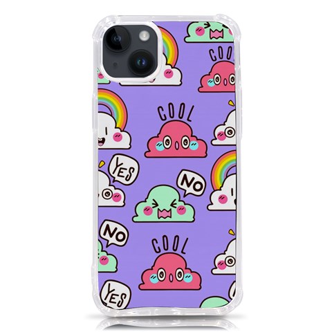Cloud Seamless Pattern iPhone 14 Plus TPU UV Print Case from ArtsNow.com Front