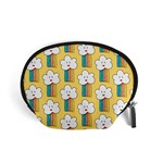 Smile Cloud Rainbow Pattern Yellow Accessory Pouch (Small)