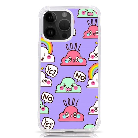 Cloud Seamless Pattern iPhone 14 Pro Max TPU UV Print Case from ArtsNow.com Front