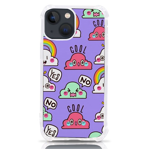 Cloud Seamless Pattern iPhone 13 mini TPU UV Print Case from ArtsNow.com Front