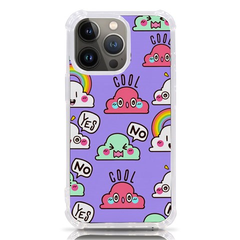 Cloud Seamless Pattern iPhone 13 Pro TPU UV Print Case from ArtsNow.com Front