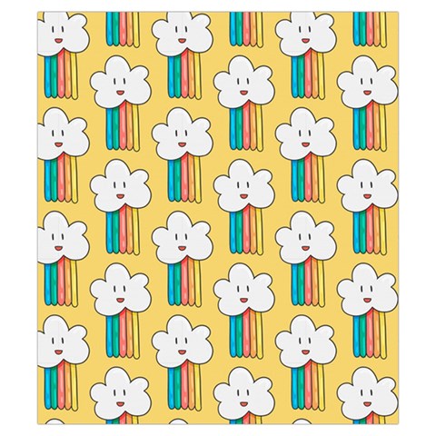 Smile Cloud Rainbow Pattern Yellow Drawstring Pouch (Small) from ArtsNow.com Front