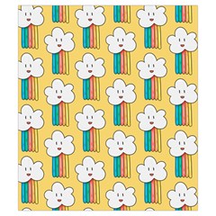 Smile Cloud Rainbow Pattern Yellow Drawstring Pouch (Small) from ArtsNow.com Back