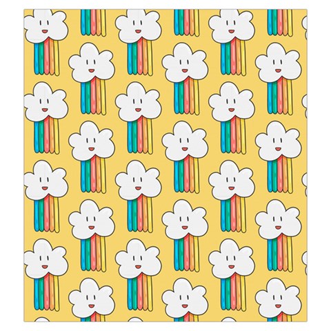 Smile Cloud Rainbow Pattern Yellow Drawstring Pouch (Large) from ArtsNow.com Front
