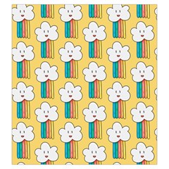 Smile Cloud Rainbow Pattern Yellow Drawstring Pouch (Large) from ArtsNow.com Front