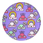 Cloud Seamless Pattern Round Glass Fridge Magnet (4 pack)
