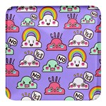 Cloud Seamless Pattern Square Glass Fridge Magnet (4 pack)