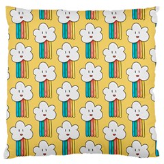 Smile Cloud Rainbow Pattern Yellow Large Premium Plush Fleece Cushion Case (Two Sides) from ArtsNow.com Back