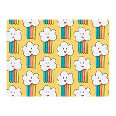 Smile Cloud Rainbow Pattern Yellow Two Sides Premium Plush Fleece Blanket (Mini) from ArtsNow.com 35 x27  Blanket Back