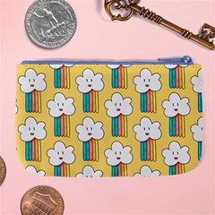 Smile Cloud Rainbow Pattern Yellow Large Coin Purse from ArtsNow.com Back