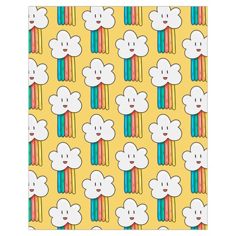 Smile Cloud Rainbow Pattern Yellow Drawstring Pouch (XL) from ArtsNow.com Front